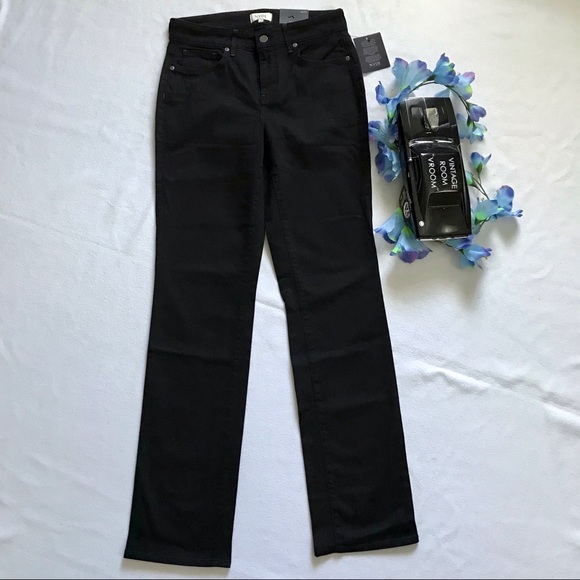 NYDJ NWT Black Marilyn Straight Leg Jeans Women Size 4 - Picture 2 of 10